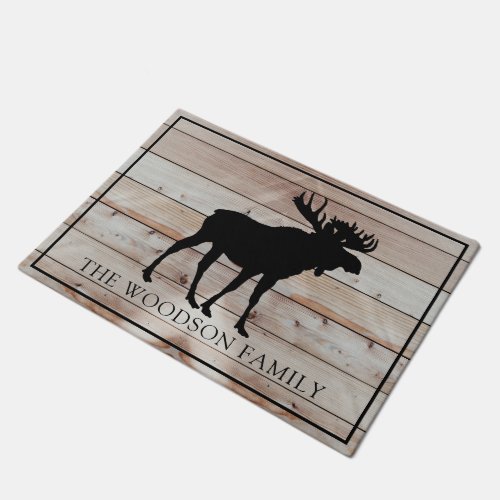 Personalized Moose Family Name Doormat