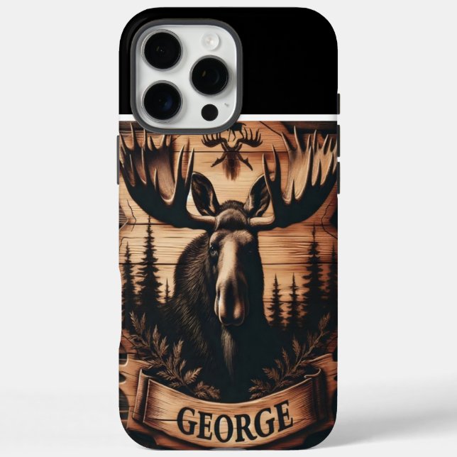 Personalized Moose Wood  Case-Mate iPhone Case (Back)