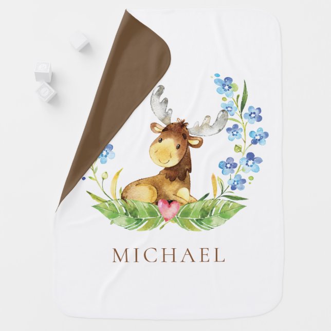 Personalized Mooser Baby Receiving Blanket (In Situ)