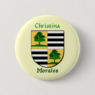 Personalized Morales Historical Shield Pinback Button