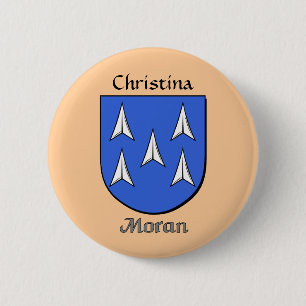 Personalized Moran Historical Shield Pinback Button