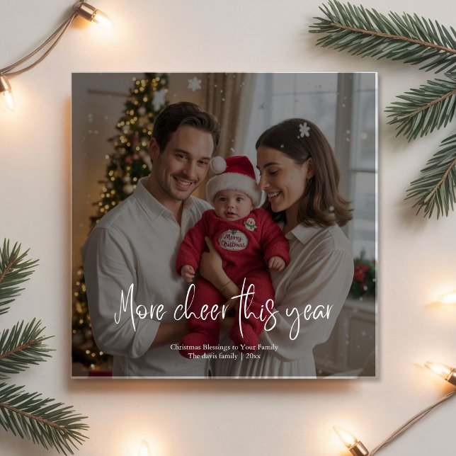 Personalized More Cheer This Year Family Christmas Holiday Card (Creator Uploaded)