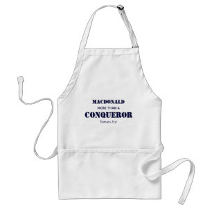 Personalized MORE THAN A CONQUEROR Motivational Adult Apron