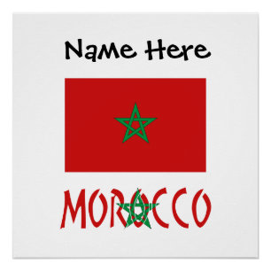 Personalized Morocco Flag Poster