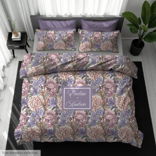 Personalized Morris Style Pastel Floral Duvet Cover