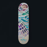 Personalized Mosaic  Skateboard<br><div class="desc">This skate board is decorated with a shell mosaic pattern.
Customize it with your name and monogram.
Because we create our own artwork you won't find this exact image from other designers.
Original Mosaic © Michele Davies.</div>