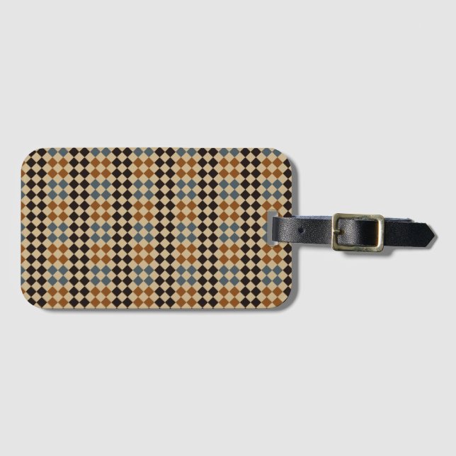 Personalized Mosaic Tile Luggage Tag (Front Horizontal)