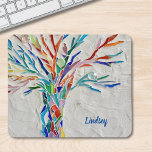 Personalized Mosaic Tree Mouse Pad<br><div class="desc">This mouse pad is decorated with a multicolored mosaic tree.
Easily customizable with your name or monogram.
Original Mosaic © Michele Davies.</div>