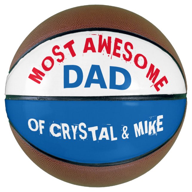 Personalized Most Awesome Dad Parent Cool Basketball (Front)