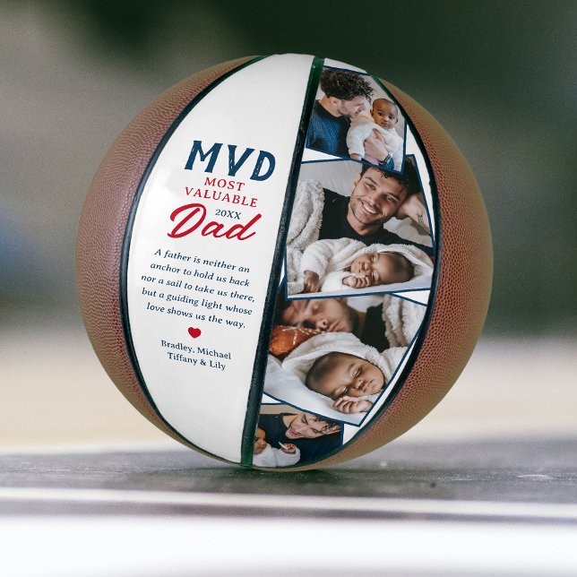 Personalized “Most Valuable Dad” Photo Keepsake Basketball (Creator Uploaded)