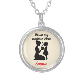 Personalized Mother and Child Line Art Necklace