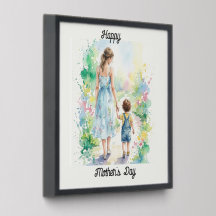 Personalized Mother and Son Watercolor