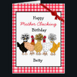 Personalized Mother Clucking Birthday Chicken   Card<br><div class="desc">If you have a friend or family member that loves chickens or is a backyard chicken enthusiast,  then this is the perfect Jumbo sized birthday card for them. Hhand drawn cartoon polish chickens.</div>
