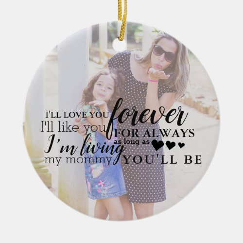 Personalized Mother Daughter Photo Quote Ornament