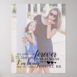 Personalized Mother Daughter Photo Quote Poster