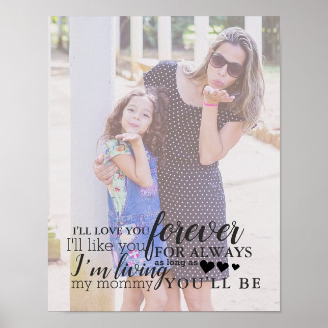 Personalized Mother Daughter Photo Quote Poster (Front)
