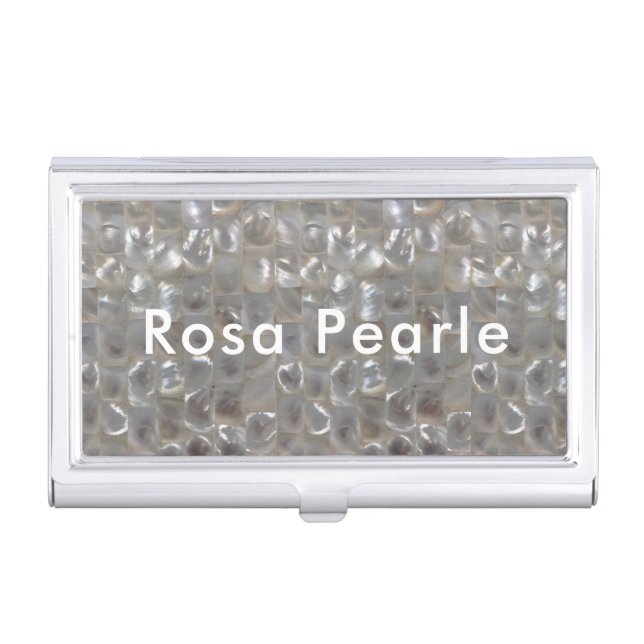 Personalized Mother of Pearl Business Card Holder (Front)