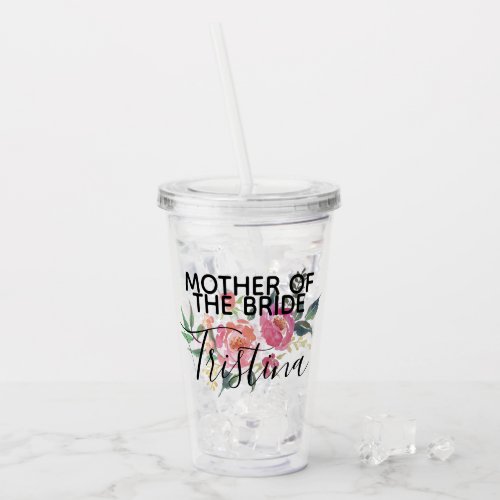 Personalized Mother of the Bride Acrylic Tumbler