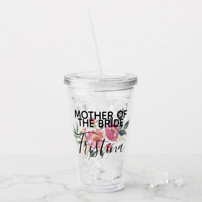 Personalized Mother of the Bride Acrylic Tumbler (Front Ice)