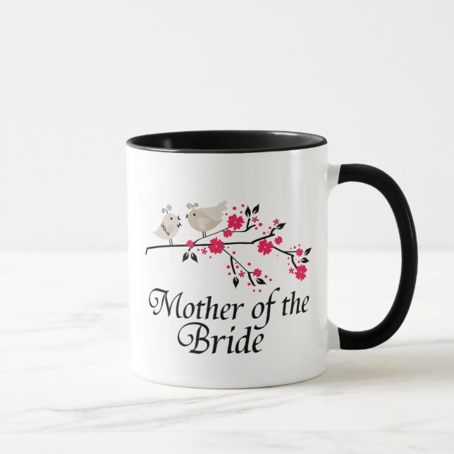 Personalized mother of the bride birds wedding mug (Right)