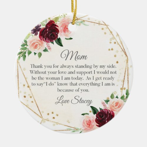 Personalized Mother Of The Bride Ornament Wedding Ceramic Ornament