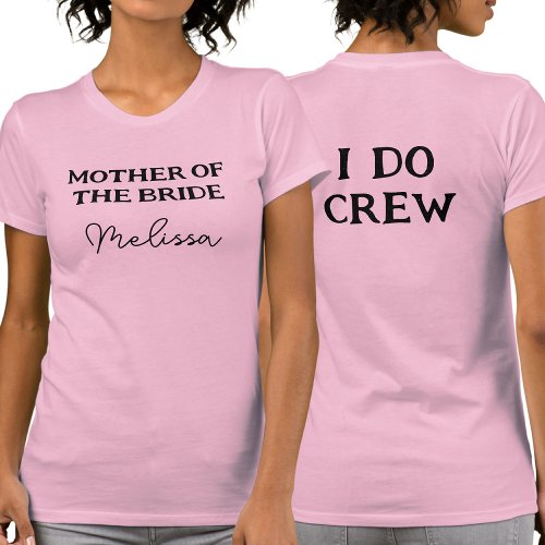 Personalized Mother Of The Bride Pink Name T_Shirt