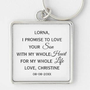 Personalized Mother of the Groom Gift From Bride Keychain