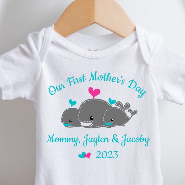 Personalized Mother Of Twin Boys Infant Bodysuit (Creator Uploaded)