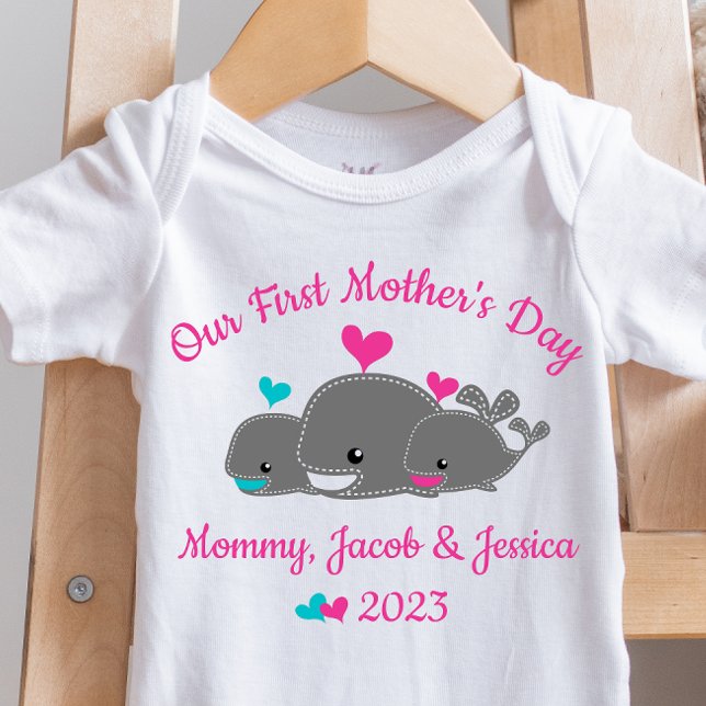 Personalized Mother Of Twins Baby Bodysuit (Creator Uploaded)