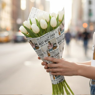 Personalized Mother’s Day Newspaper Wrapping Paper