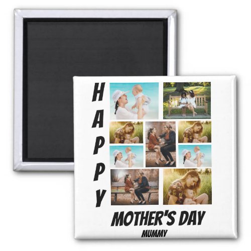 Personalized Mothers Day  9 Photo Collage  Magnet