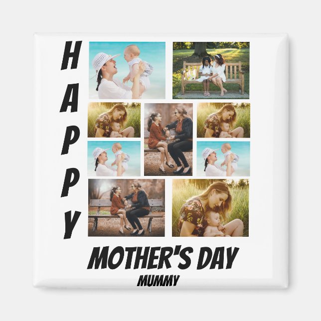 Personalized Mother's Day  9 Photo Collage  Magnet (Front)