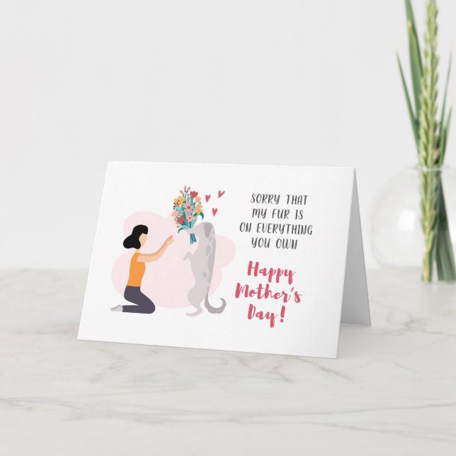 Personalized Mothers Day Best Dog Mom Cute Holiday Card (Front)