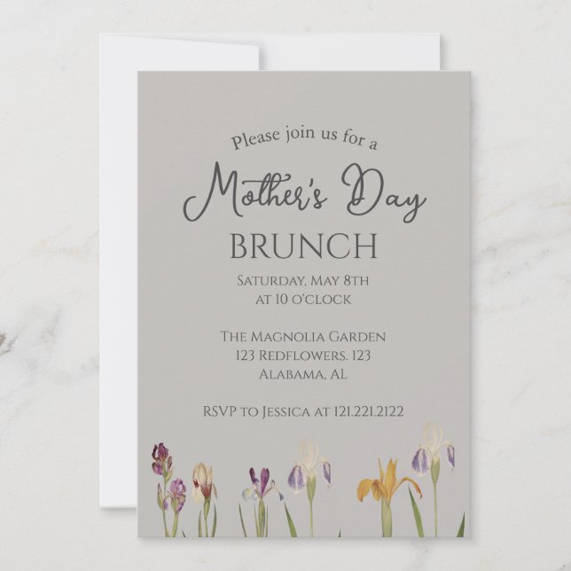 Personalized Mother's Day Brunch | floral theme Invitation (Front)