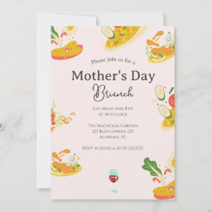 Personalized Mother's Day Brunch food theme Invitation