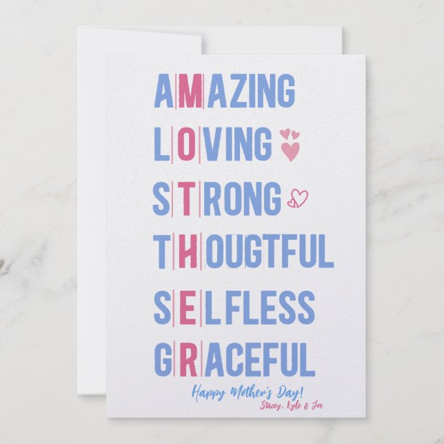  Personalized Mother's Day Card Celebration Card (Front)