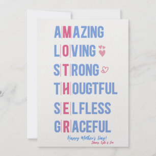 Personalized Mother's Day Card Celebration Card