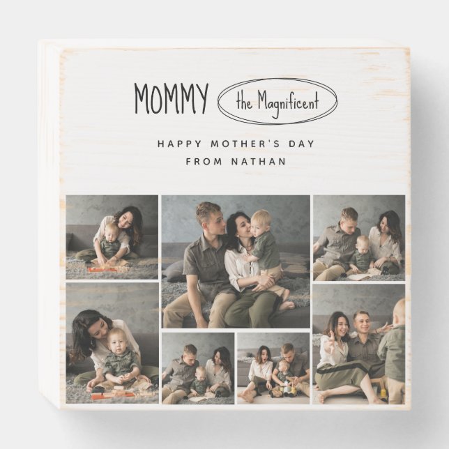 Personalized Mother's Day Family Photo Keepsake Wooden Box Sign (Front Horizontal)