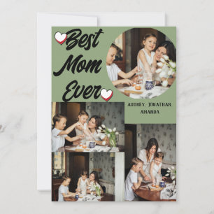 Personalized Mother's Day, Four photo collage Holiday Card