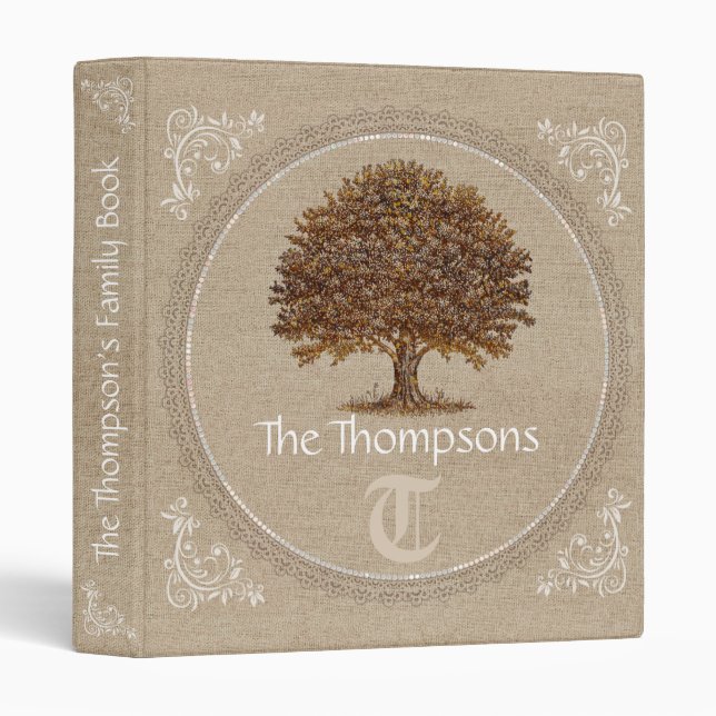 Personalized Mother's day gift, family tree album 3 Ring Binder (Front/Spine)