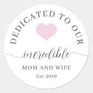 Personalized Mother's Day Incredible Mom Gift Set Classic Round Sticker
