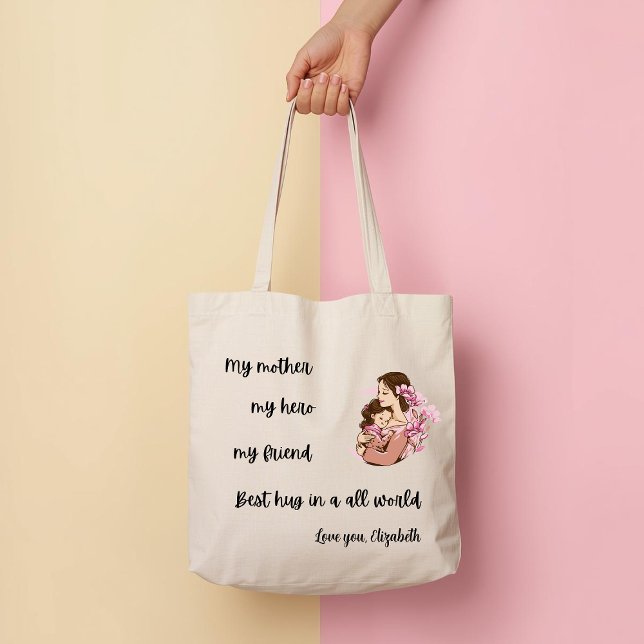 Personalized Mother's Day Mom's Hug Tote Bag (Creator Uploaded)
