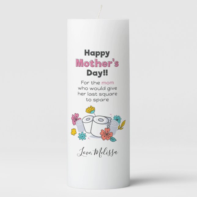 Personalized Mothers Day Pandemic Year Funny Pillar Candle (Front)