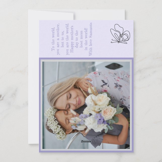Personalized Mother's Day Photo Collage Flat Card  (Back)