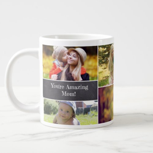 Personalized Mothers day Photo collage Giant Coffee Mug