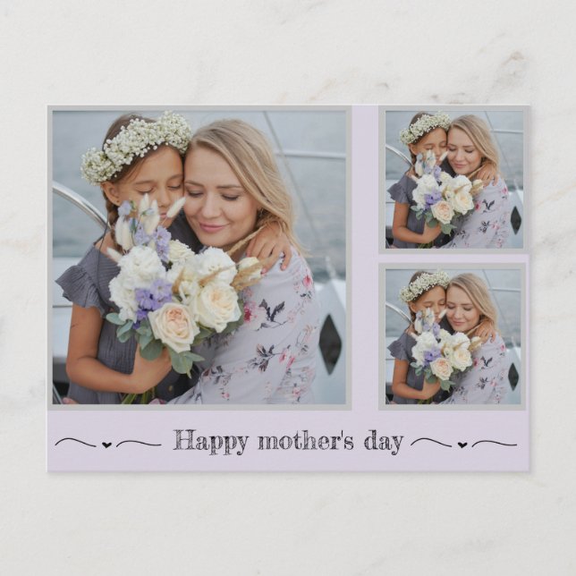 Personalized Mother's Day Photo Collage Postcard (Front)