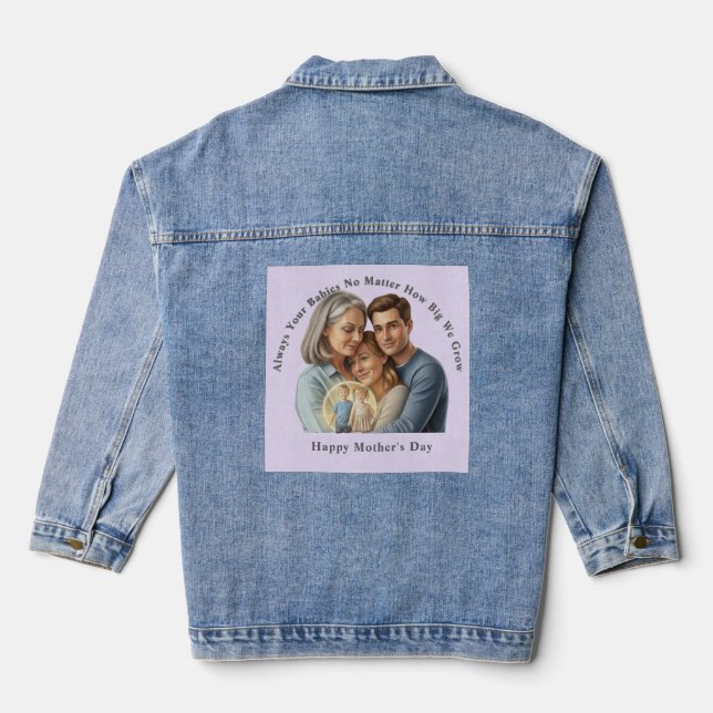 personalized mother's day photo  denim jacket (Back)