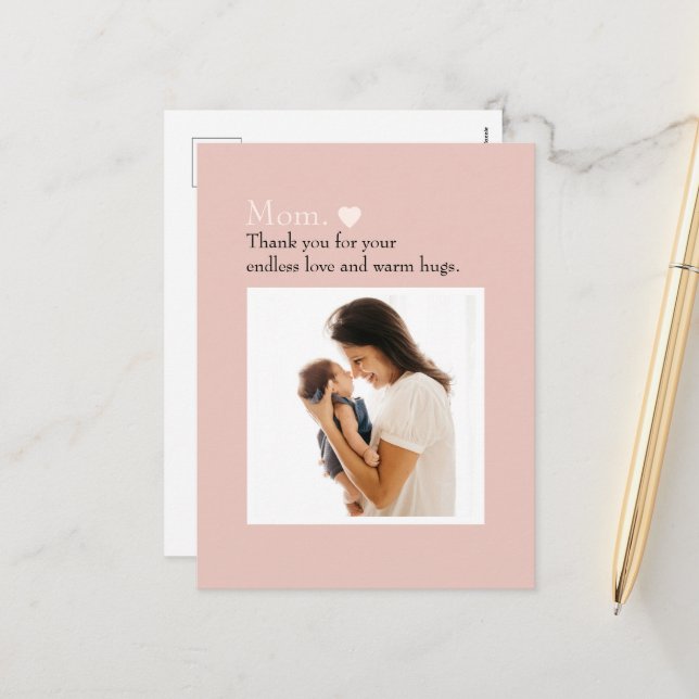 Personalized Mother's Day Postcard with Photo (Front/Back In Situ)