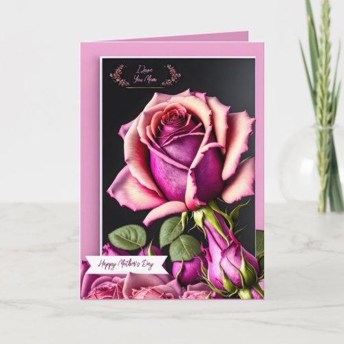 Personalized Mothers Day Rose Card 