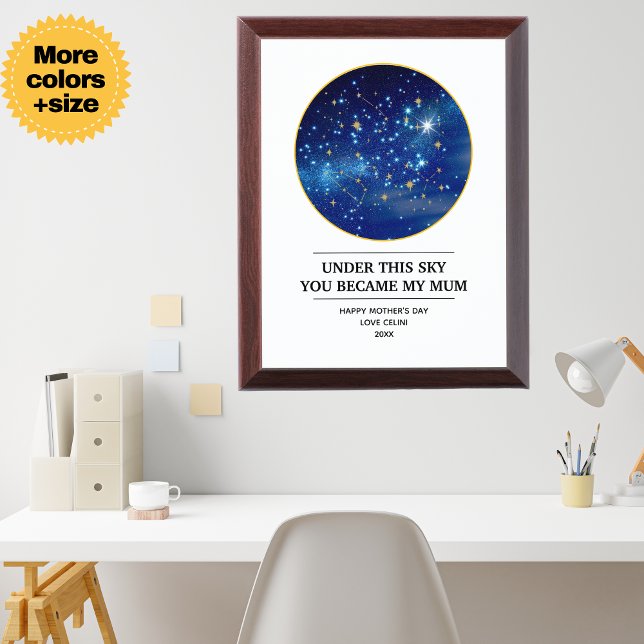Personalized Mother's Day Star Map: The Night You  Award Plaque (Personalized Mother's Day Star Map: The Night You Became My Mum)